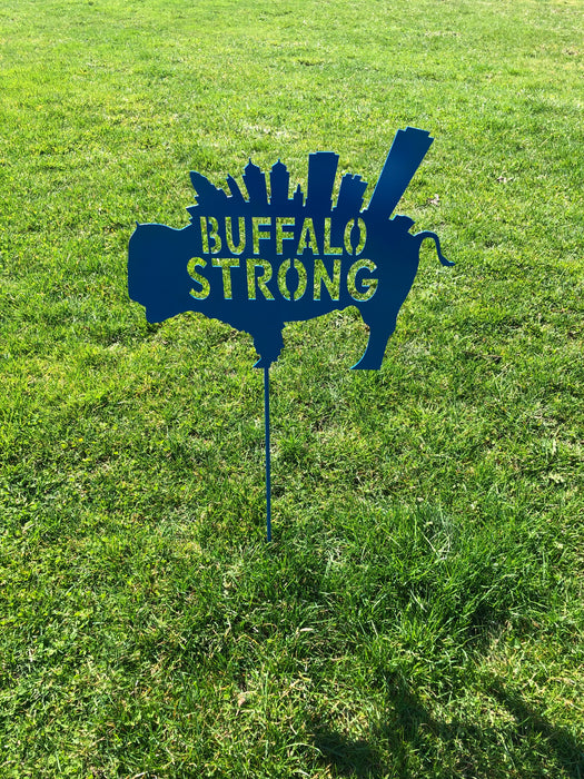Buffalo Strong Garden Yard Stake garden stake