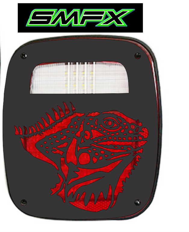 Iguana Lizard tail light cover pair
