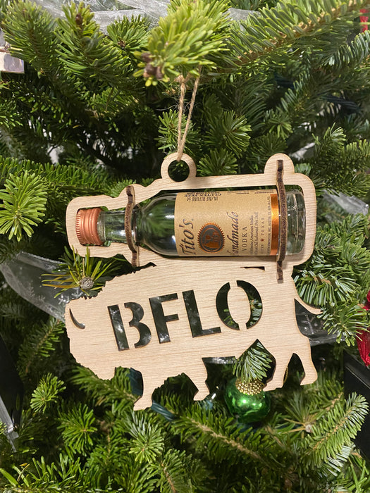 Buffalo BFLO cordial ornament holder little bottles of alcohol