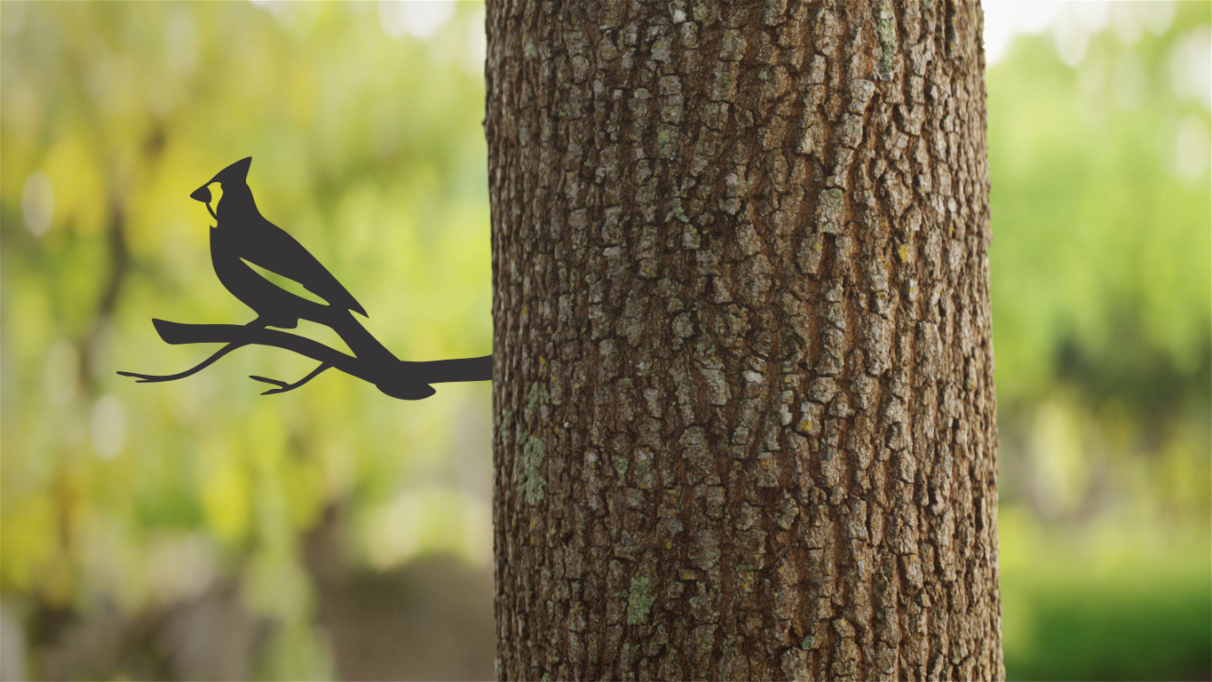 Cardinal Bird On a Branch Tree Art Garden Yard Decoration Steel Animals Silhouettes