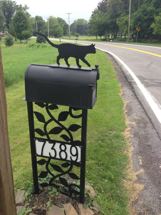 Cat Mailbox topper powder coated steel mail box
