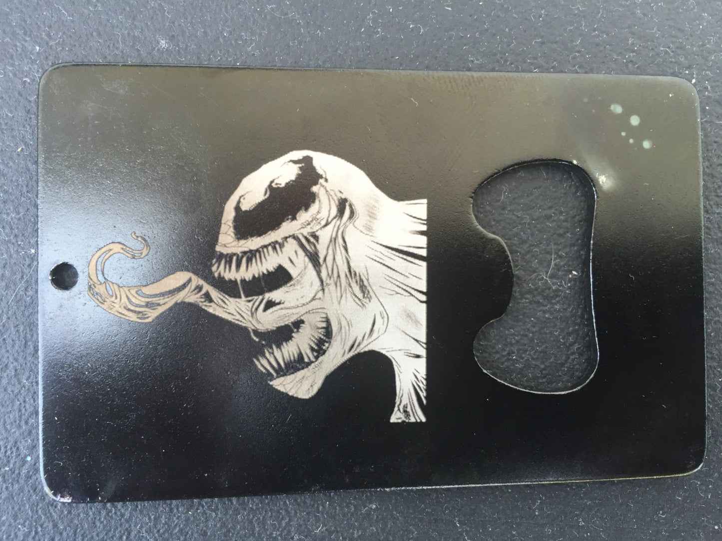 Venom spiderman spider man Man Card Laser etched Made to last also a bottle opener