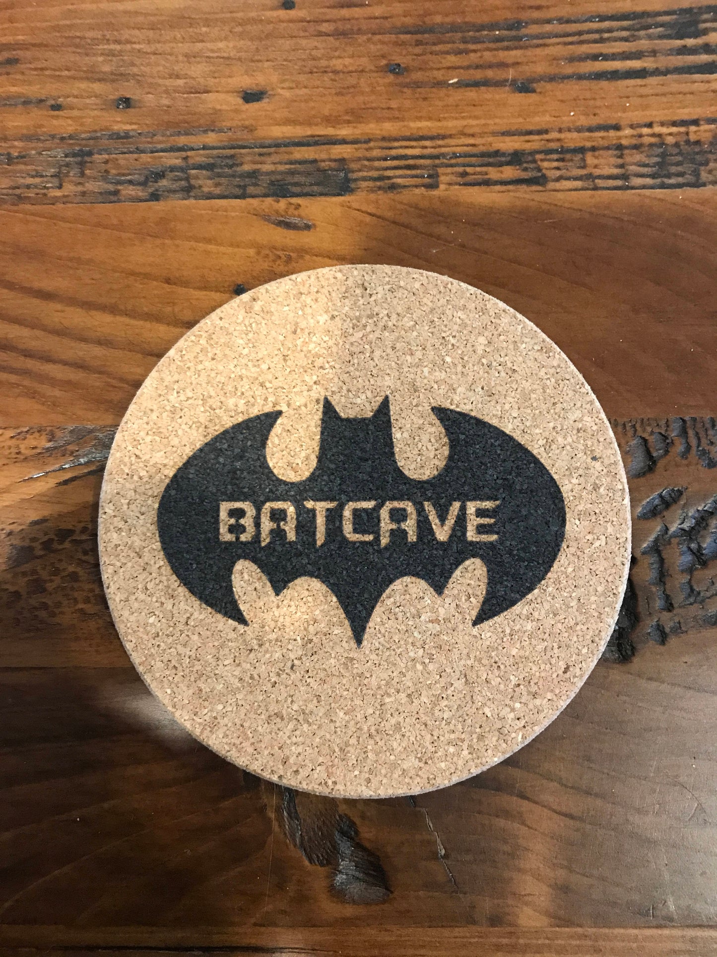 Batman Cork coaster laser engraved set of 4