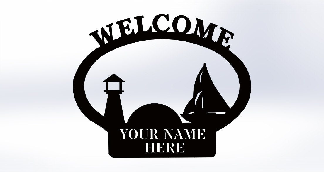 Ocean Sailing and light house Welcome