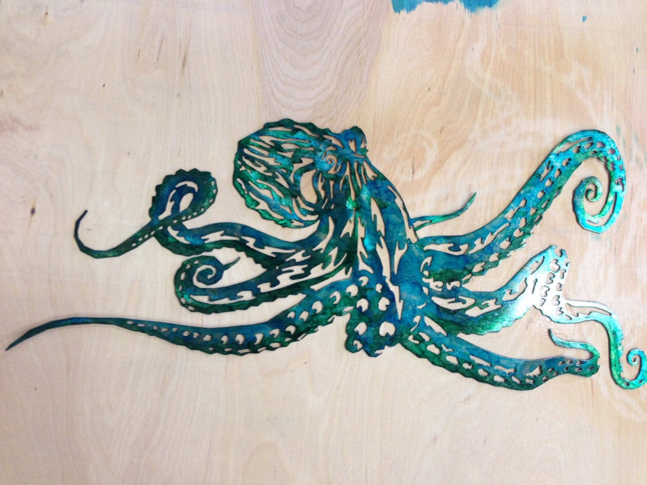 Octopus metal Wall Art - Green