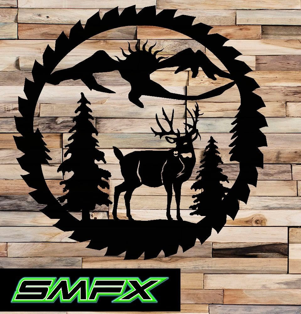 Deer Saw Blade metal wall art