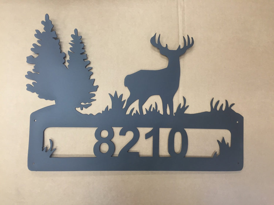 Deer welcome sign house number sign