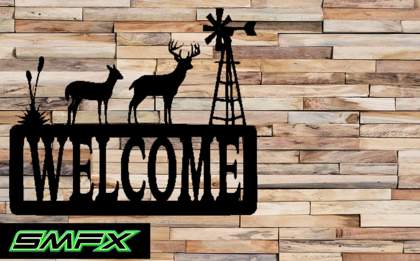 Deer welcome sign house number sign windmill