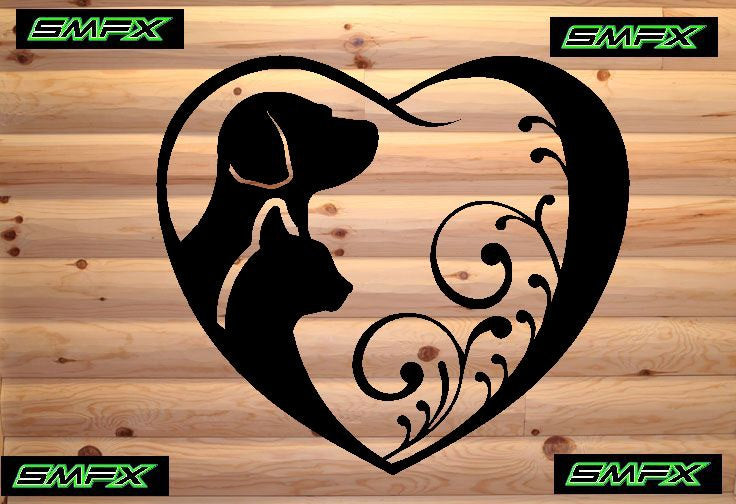 dog and cat heart sign customizable pet love
