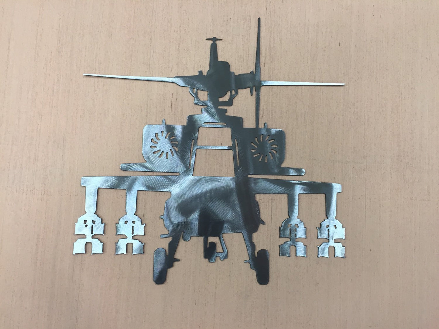 apache helicopter metal wall art