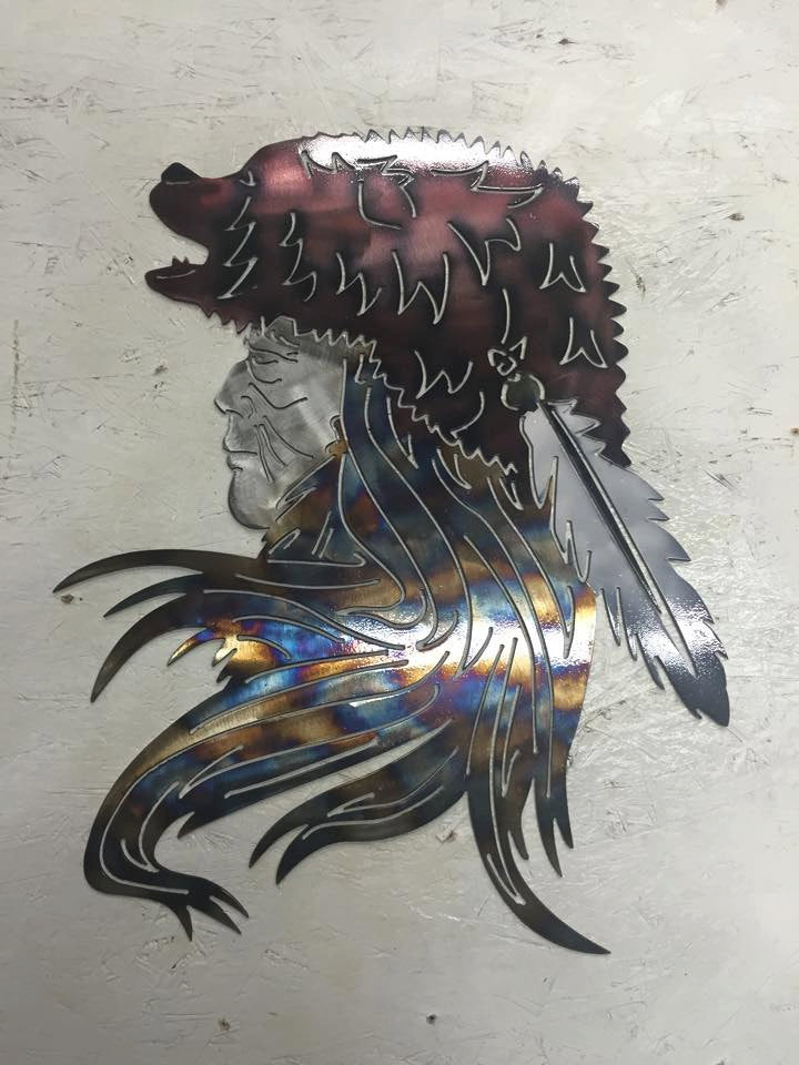 Native American Headdress indian metal art