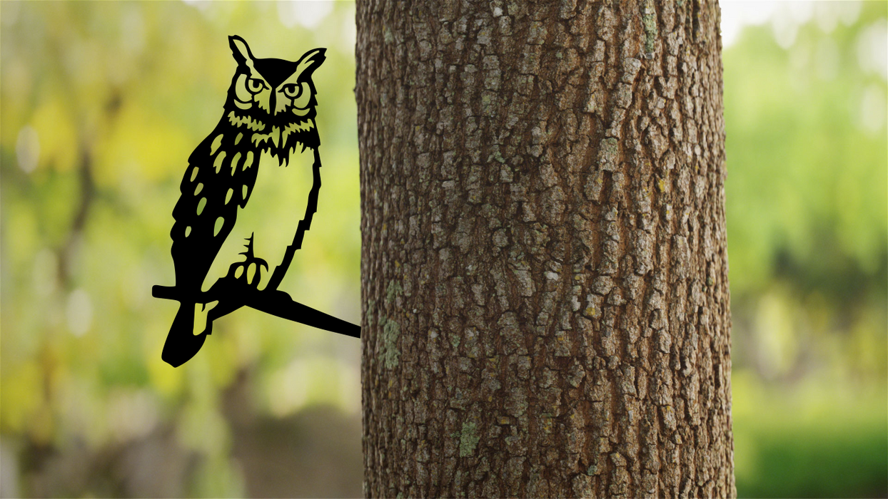Owl Bird On a Branch Tree Art Garden Yard Decoration Steel Animals Silhouettes