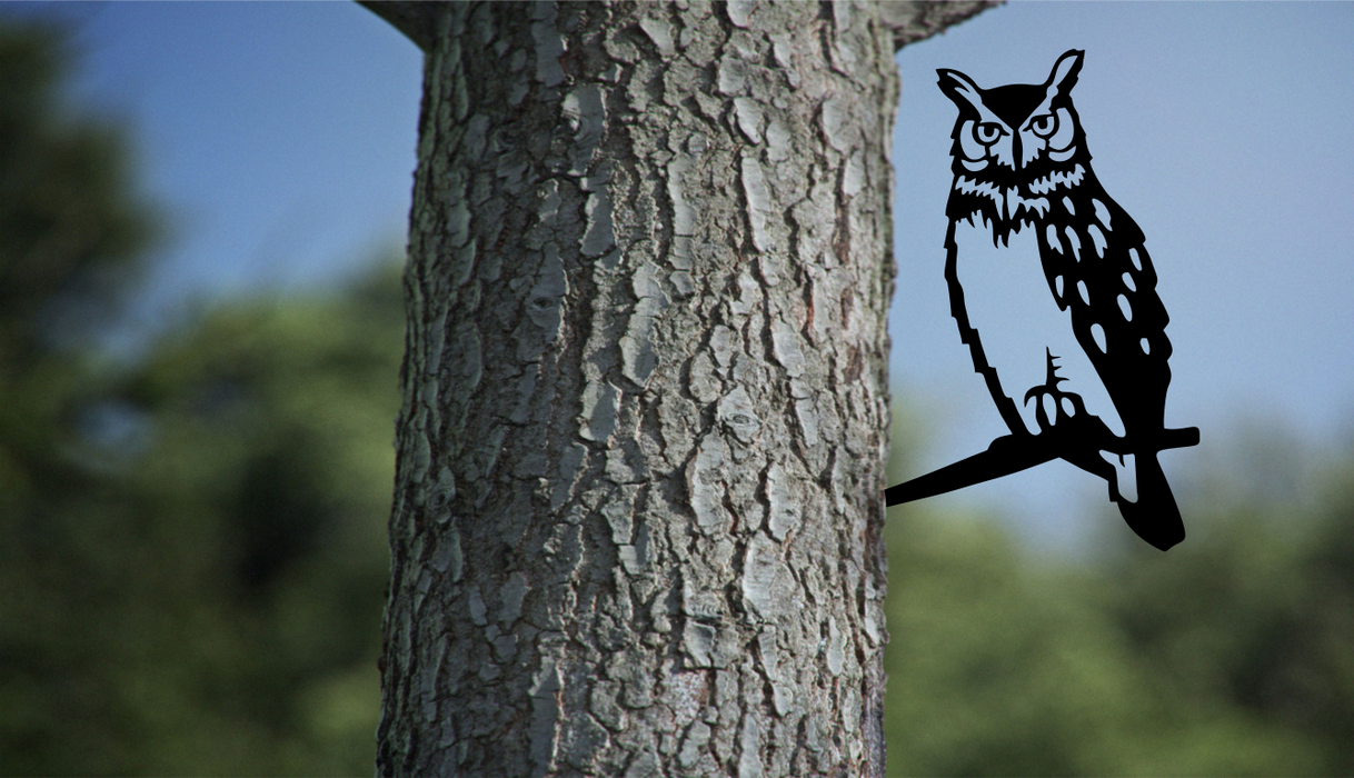 Owl Bird On a Branch Tree Art Garden Yard Decoration Steel Animals Silhouettes