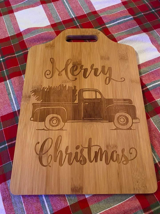 Christmas truck Engraved Cutting board