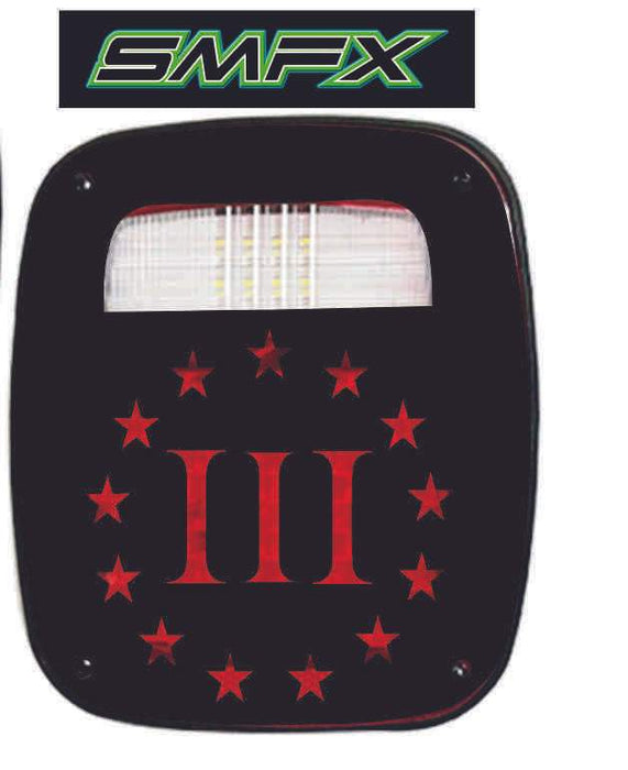 The 3 Percent tail light cover pair