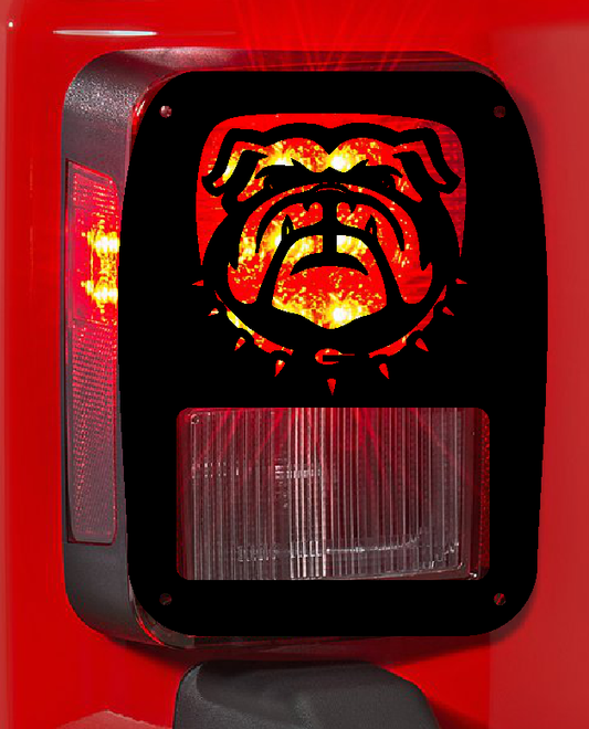 Bulldog face tail light cover pair