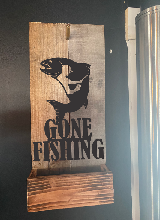 Gone Fishing Man Rack Hat rack for the guys