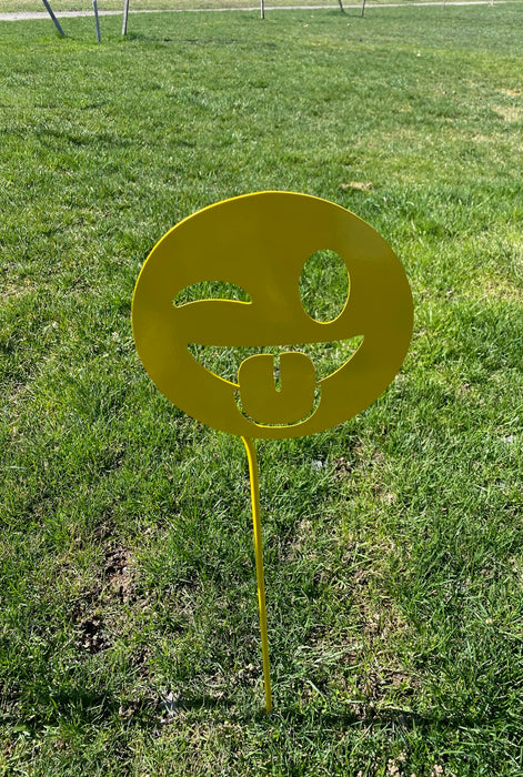 Wink Emoji Garden Yard Stake garden stake