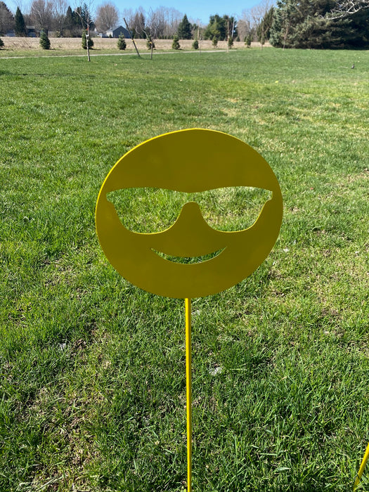Cool Sunglasses Emoji Garden Yard Stake garden stake