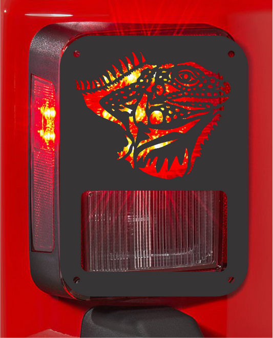 Iguana Lizard tail light cover pair