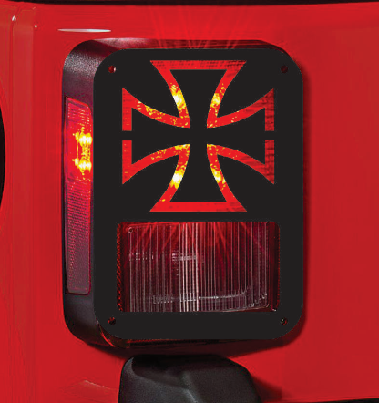 Maltese inverted cross tail light cover pair