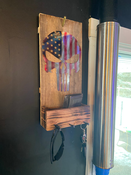 Flag Skull Man Rack Hat rack for the guys American Pride