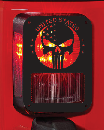 Skull States tail light cover pair