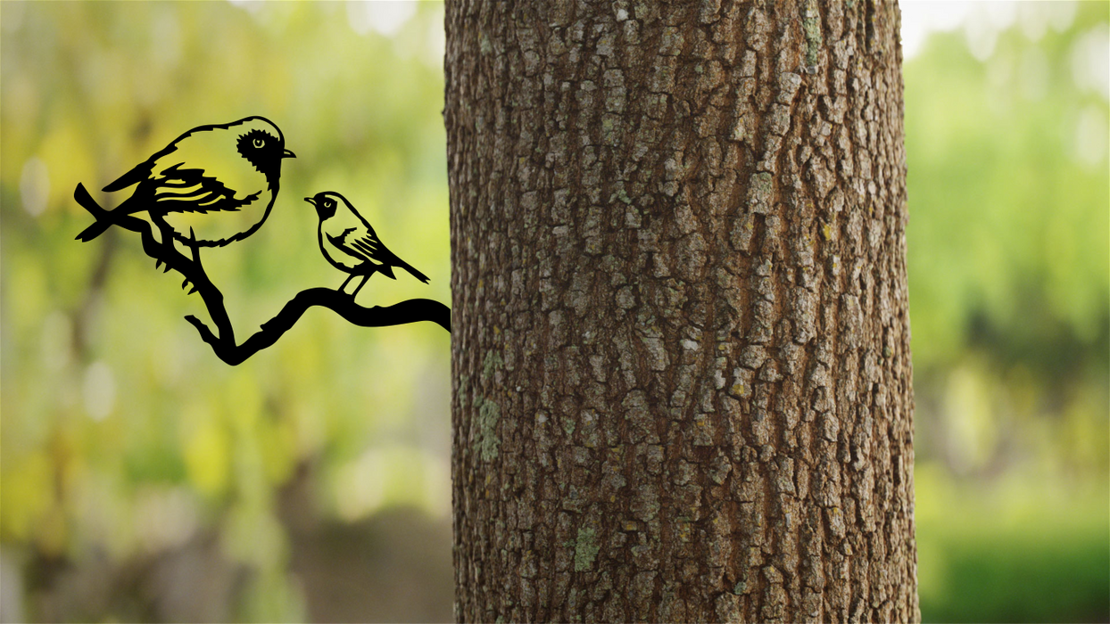 Metal Bird On a Branch Tree Art Garden Yard Decoration Steel Animals Silhouettes