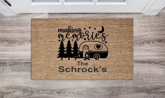 Camping Personalized Doormat Custom Doormat Wedding Gift Housewarming Gift Closing Gift Welcome Doormat Front Door Mat Farmhouse Decor