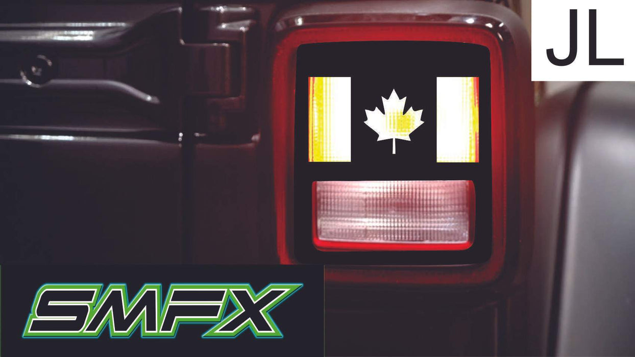 Canadian flag tail light cover pair