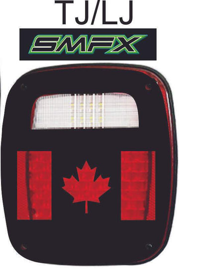 Canadian flag tail light cover pair