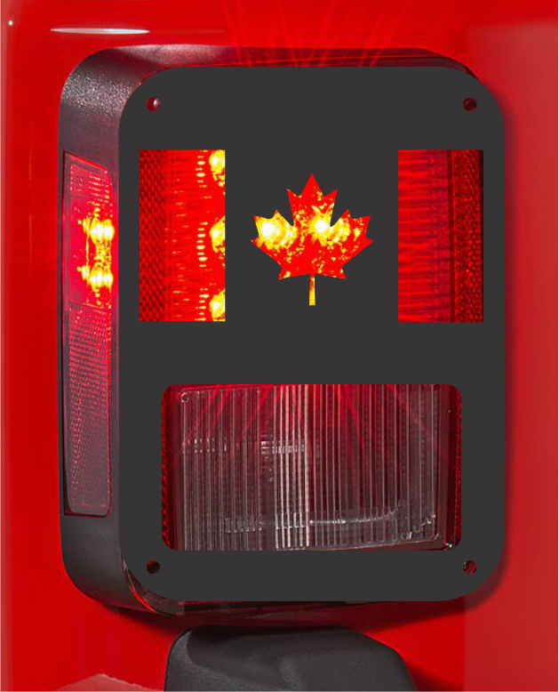 Canadian flag tail light cover pair