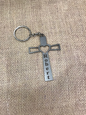 Memorial Cross key chain rear view mirror charm pendant