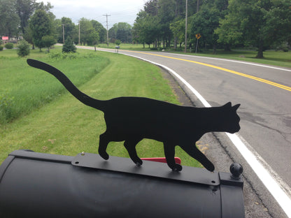 Cat Mailbox topper powder coated steel mail box