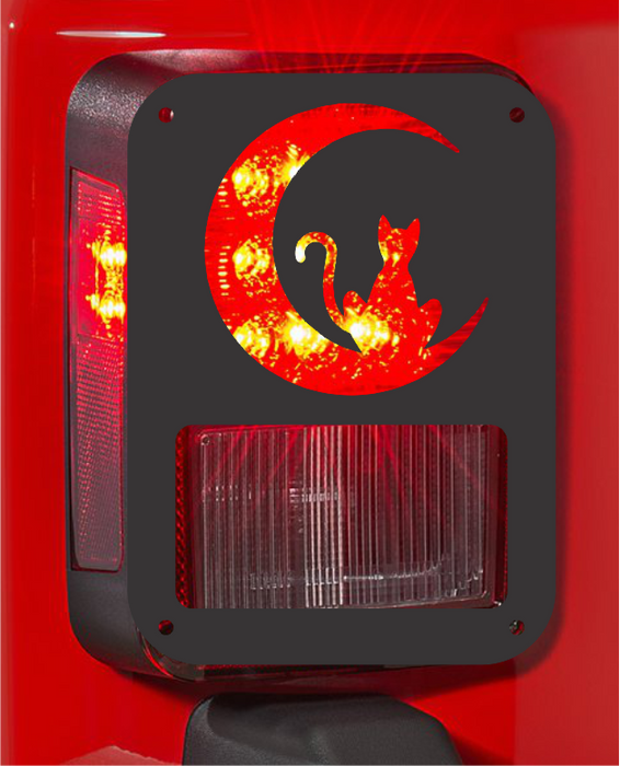 Cat and Moon tail light cover pair