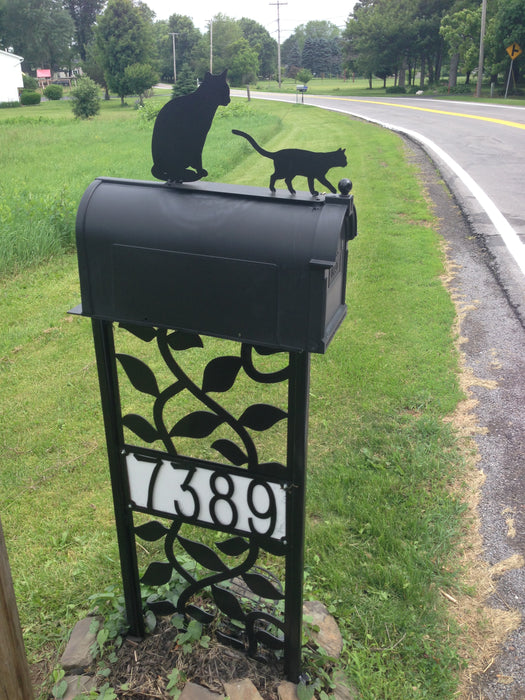 Cat and Kitten Mailbox topper powder coated steel mail box