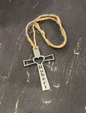 Memorial Cross key chain rear view mirror charm pendant