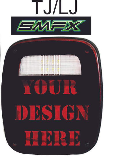 Custom design tail light cover pair