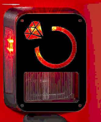 Diamond ring tail light cover pair