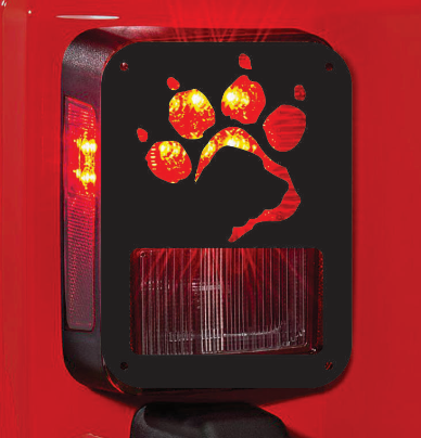 hound Dog in Paw print  tail light cover pair