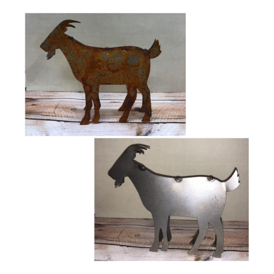 Goat Metal Art 6" 12" 18", Laser cut farmhouse decor will rust
