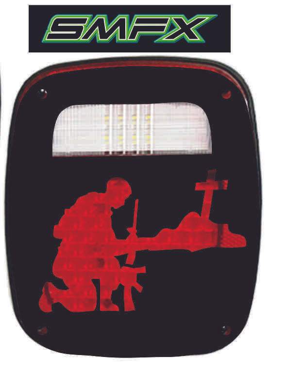 Fallen soldier Cross tail light cover pair