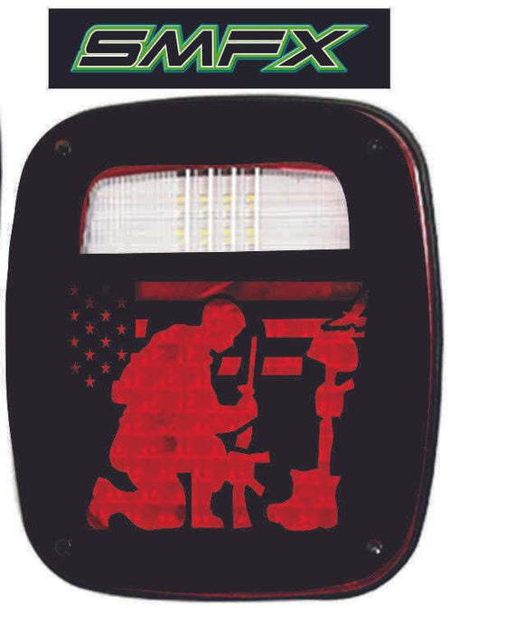 Fallen soldier Flag tail light cover pair
