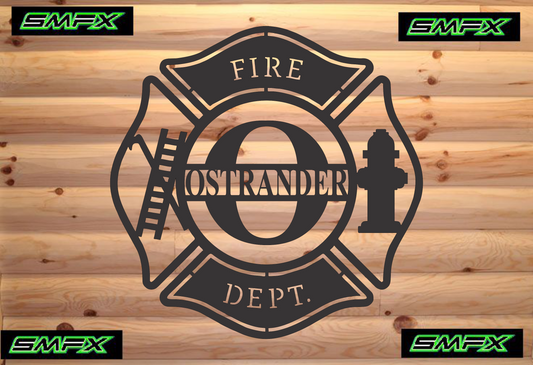 Firefighter Monogram wall sign Fireman