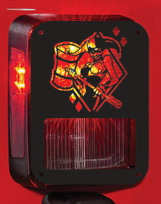 Harley Quinn tail light cover pair