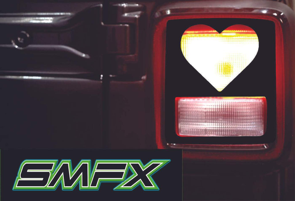 Heart tail light cover pair