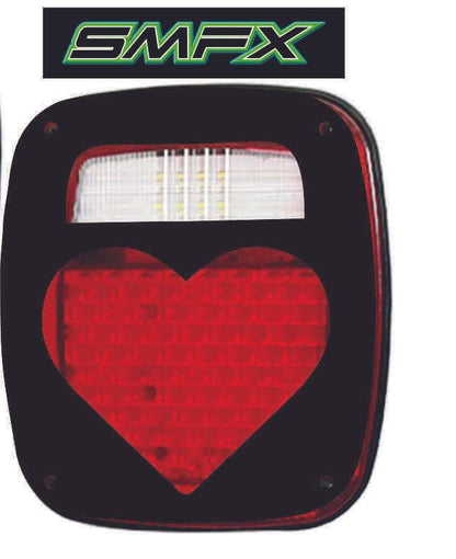 Heart tail light cover pair