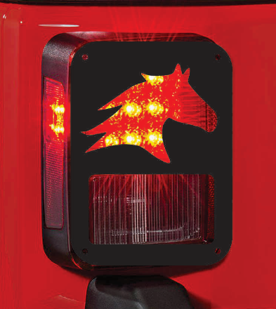 Horse tail light cover pair