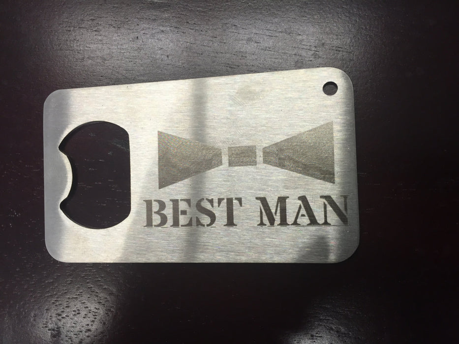 Best Man Engraved Man card bottle opener