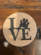 Pet love Cork coaster laser engraved set of 4